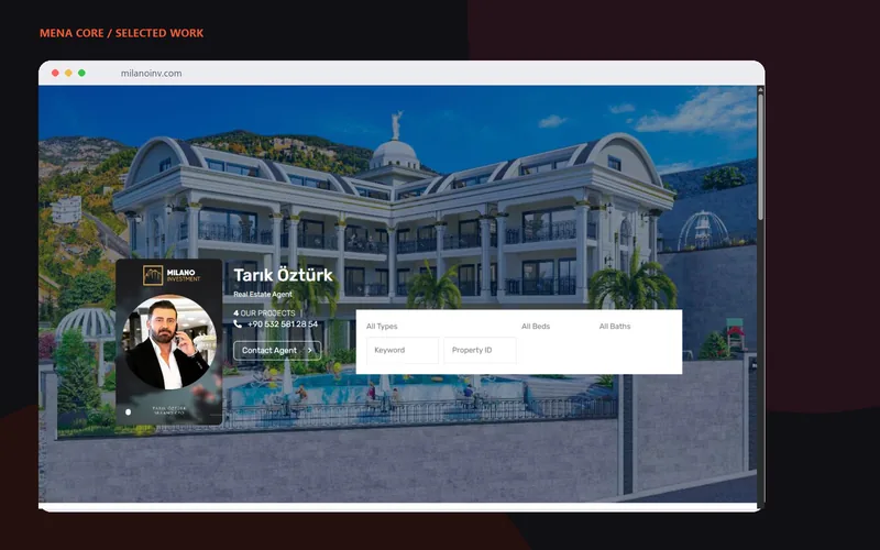 Milano — Real Estate Platforms — actual website capture
