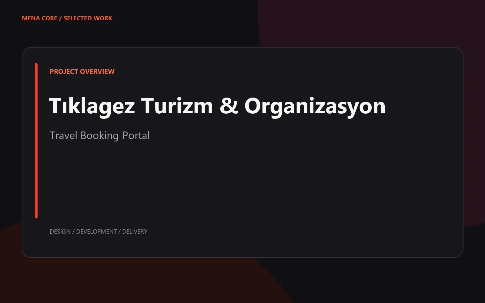 Travel Booking Portal for Tıklagez Turizm & Organizasyon — project overview cover