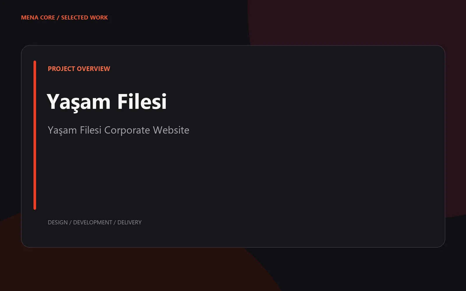 Yaşam Filesi Corporate Website for Yaşam Filesi — project overview cover