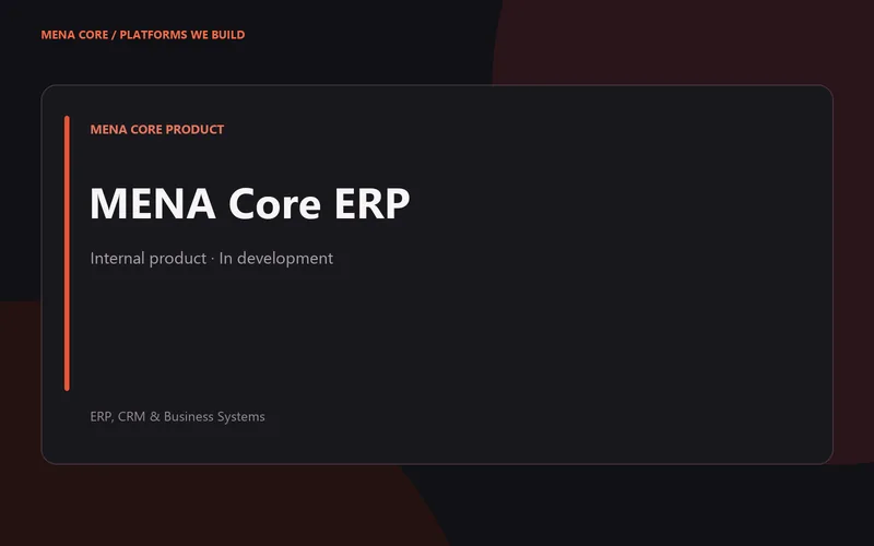 MENA Core ERP — SaaS Products — project overview cover