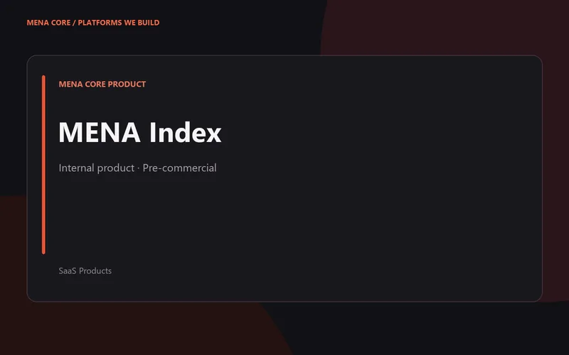 MENA Index — SaaS Products — project overview cover